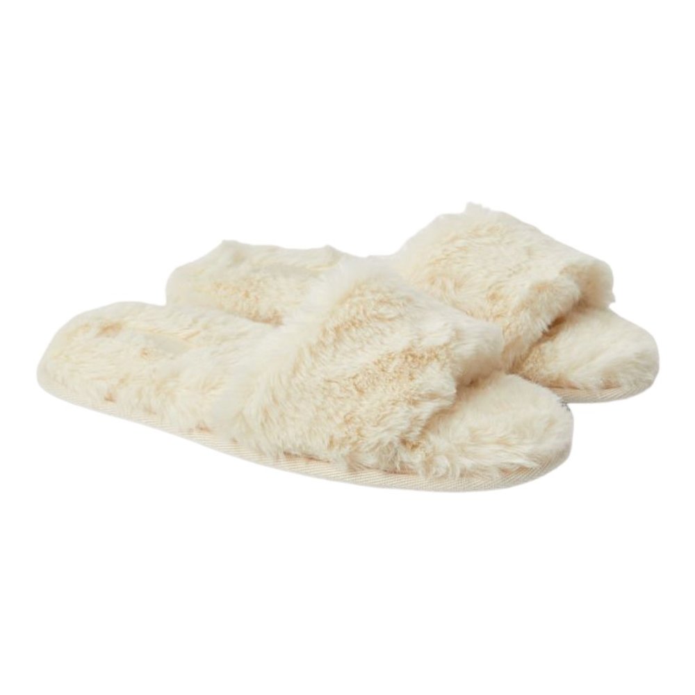 VS Pink Faux Fur Slippers Beige/Off White color Various Sizes - Picture 5 of 5